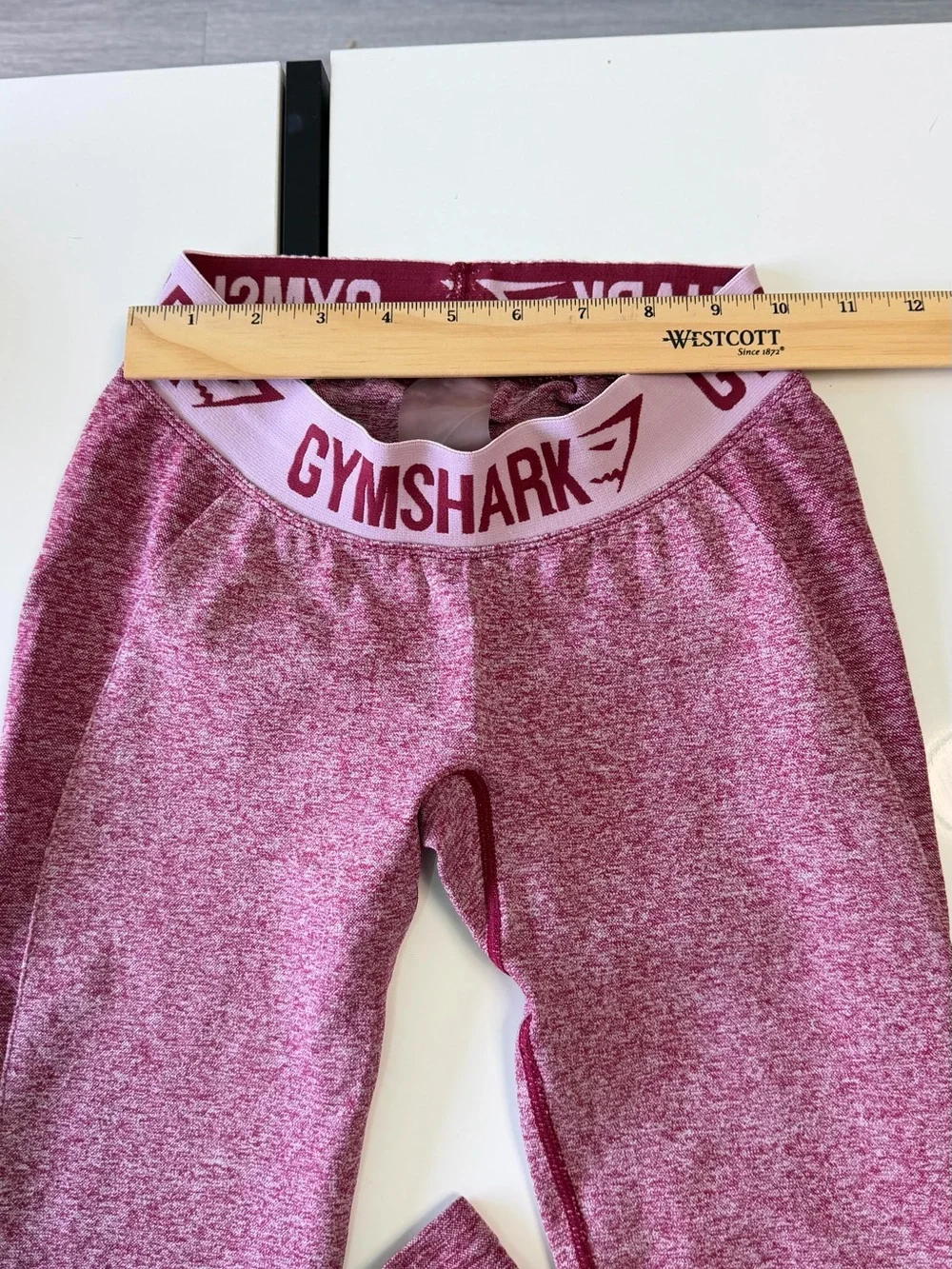 Gymshark Flex Heathered Maroon Sports Bra & Leggings Matching Set - Size Small